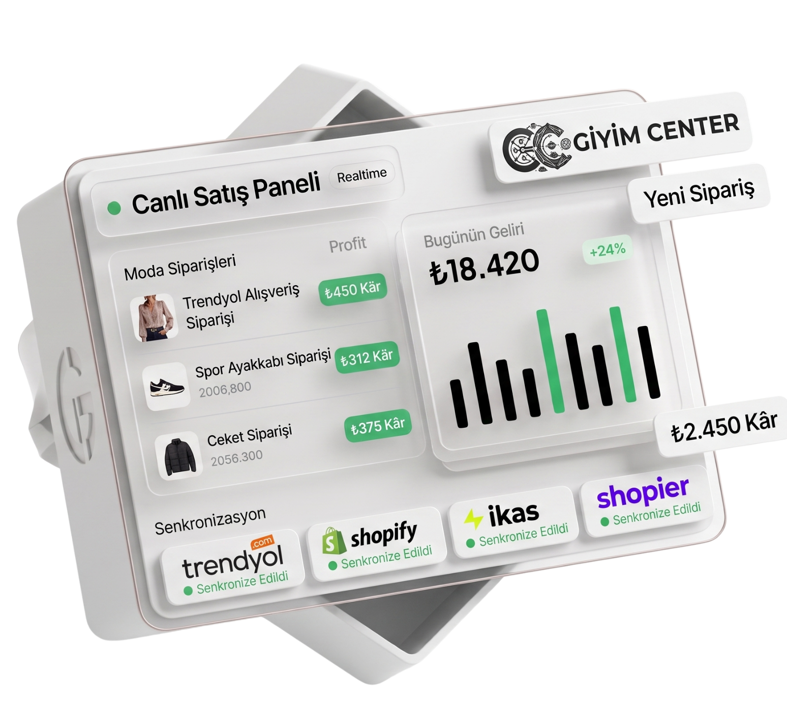 GiyimCenter stoksuz satış paneli